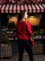 Charger l&#39;image dans la galerie, Pull col V rouge Angélique
