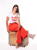 Charger l&#39;image dans la galerie, Tee-shirt blanc rouge La Dolce Vita
