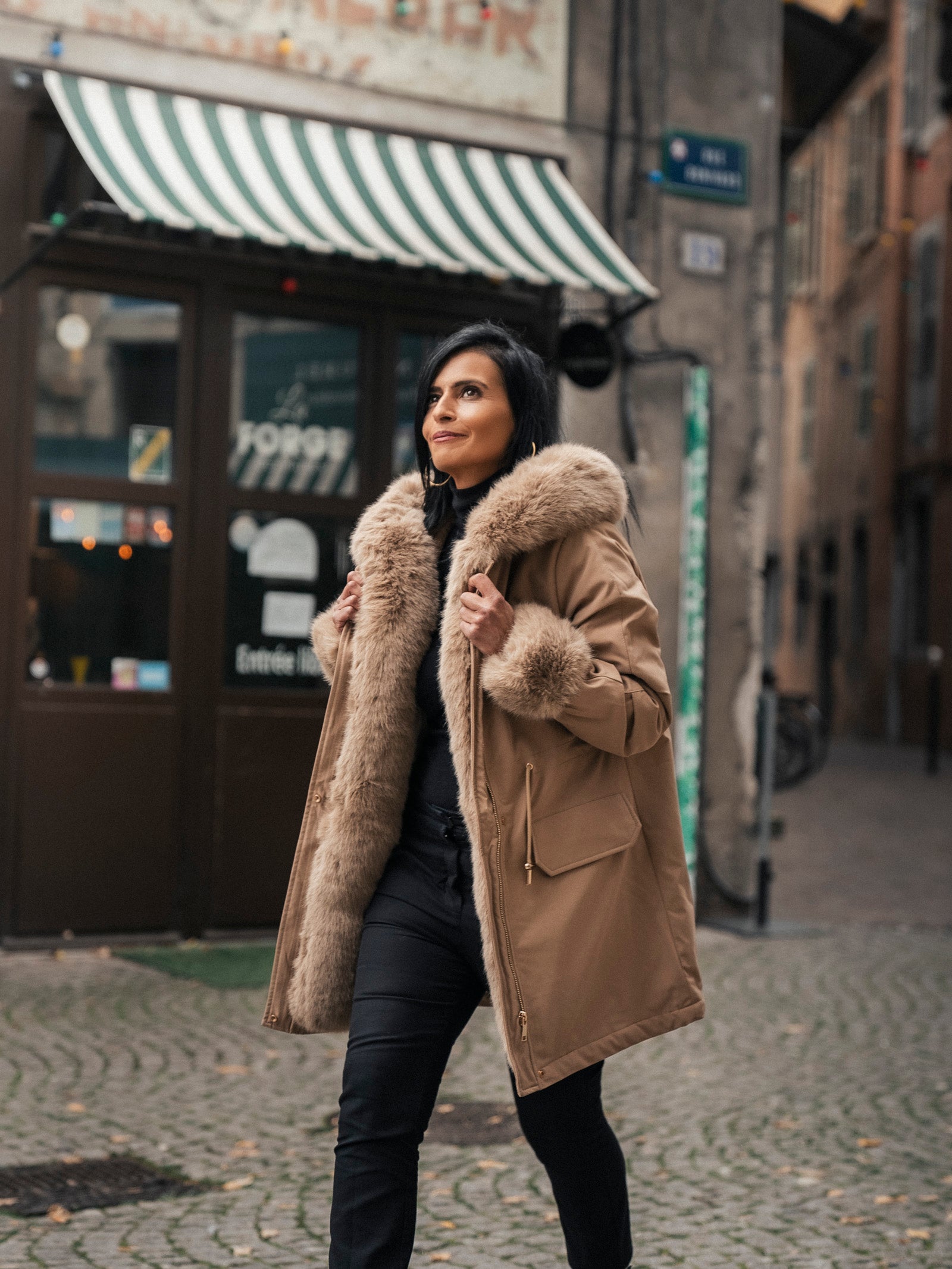 Parka bourré camel Solene