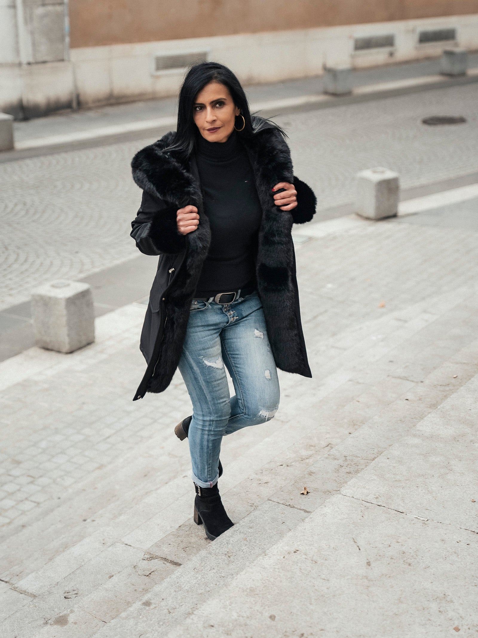 Parka bourré noir  Solene