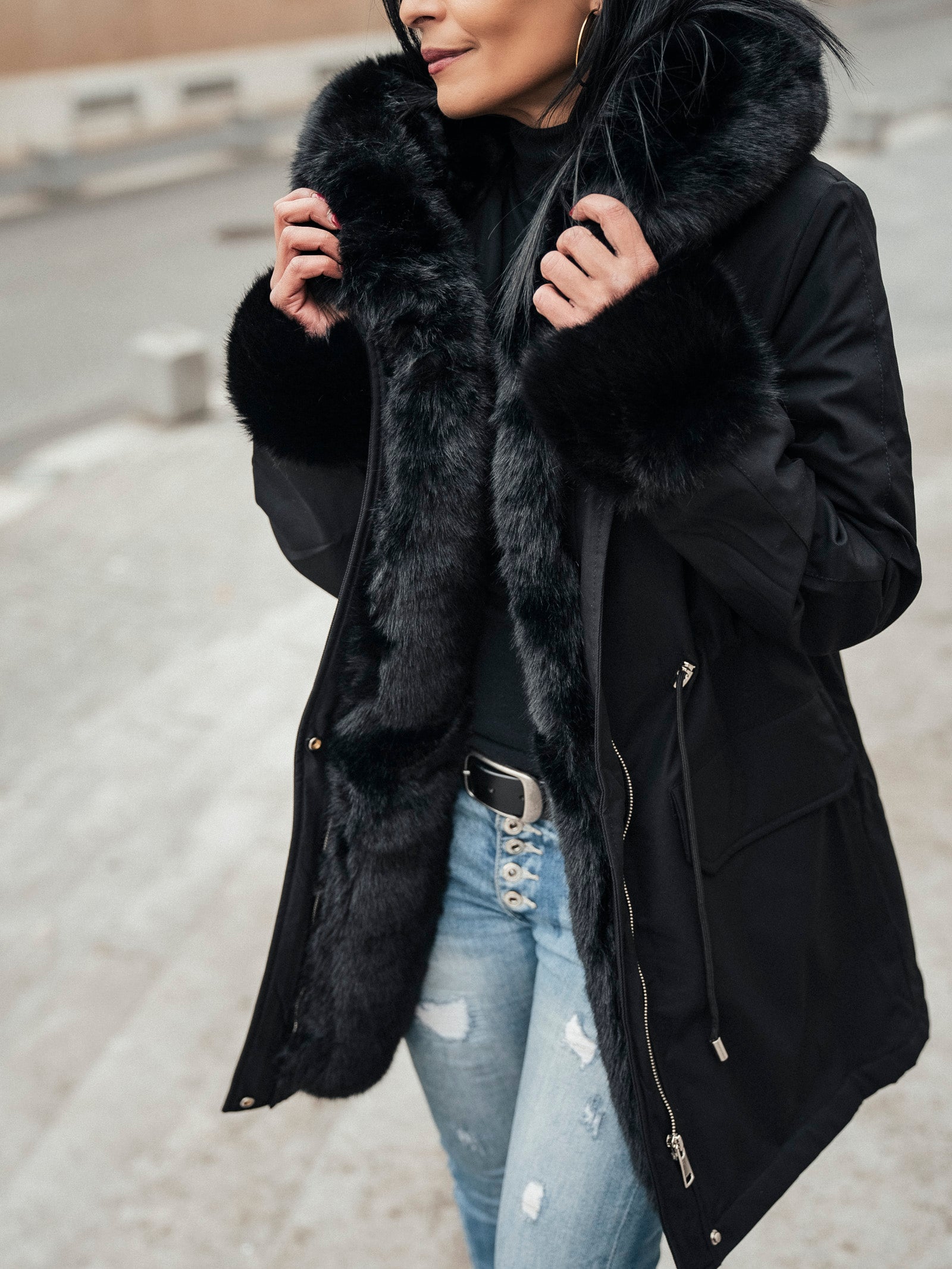 Parka bourré noir  Solene