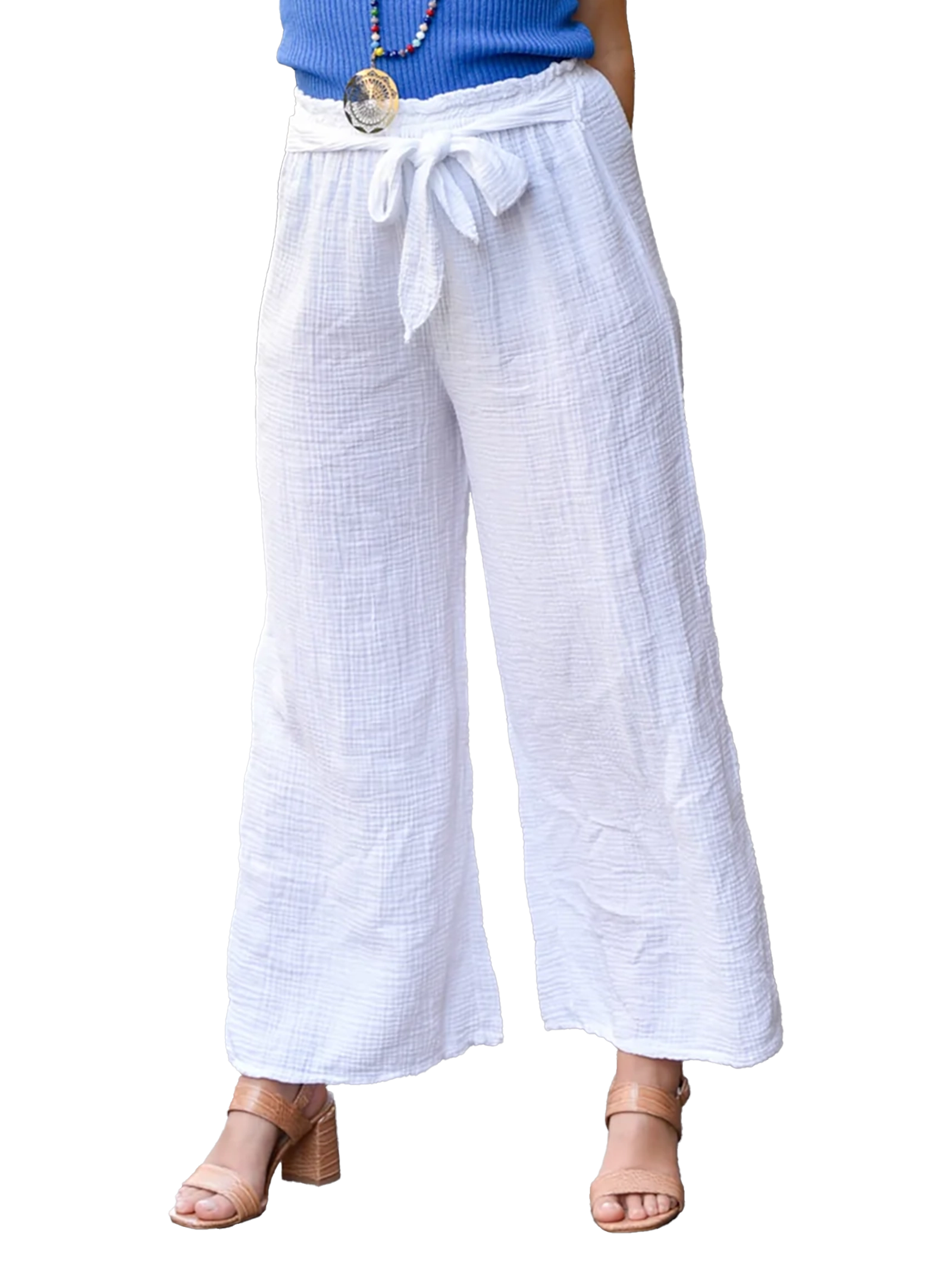 Pantalon fluide blanc Natura