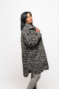 Manteau léopard gris Monica