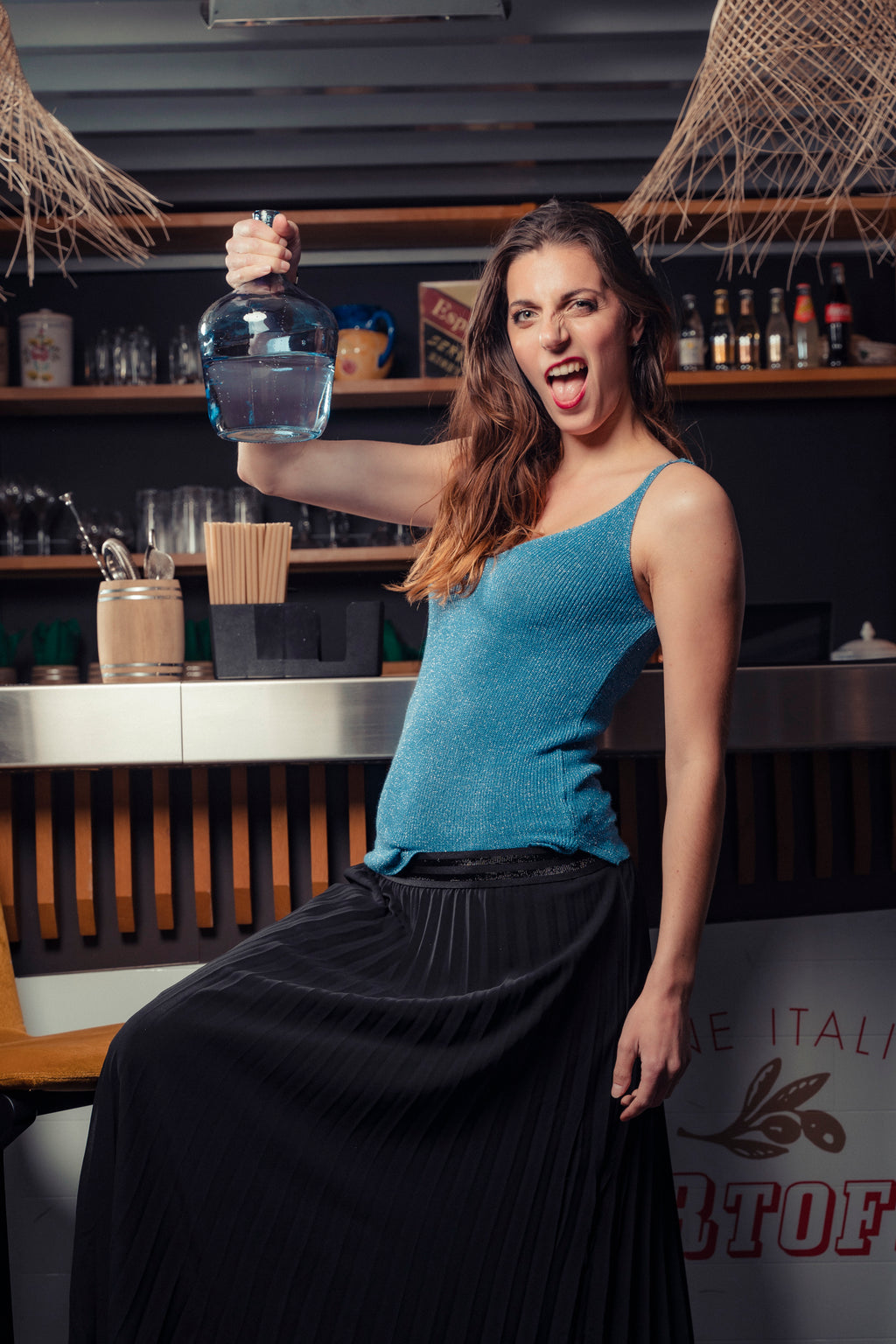 débardeur femme bleu