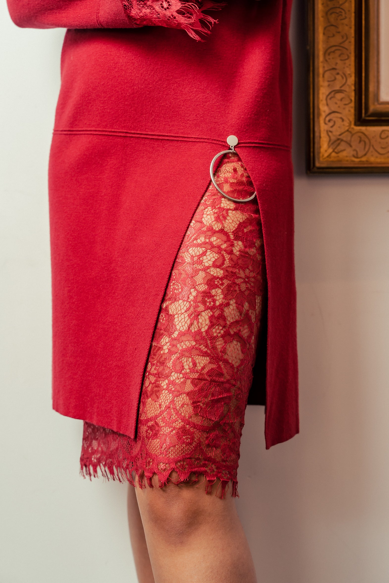 Robe pull rouge Prato