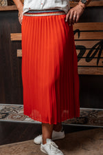 Charger l&#39;image dans la galerie, jupe longue plissée rouge
